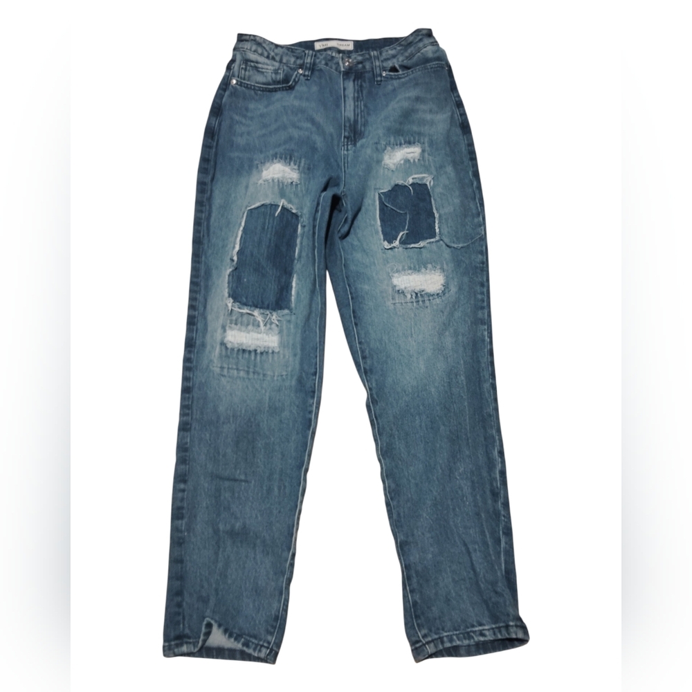 Ymi Jeans Ripped Faded Dark Wash Skinny Fit Size 9 Womens